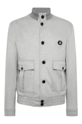 Cashmere Wool Bomber Jacket