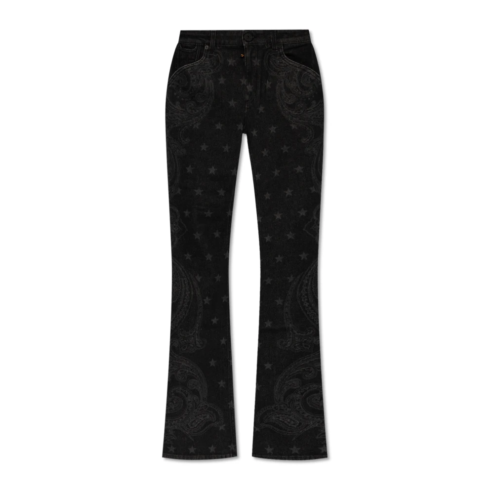 Balmain Denim jeans met sterren- en paisleyprint Black Dames