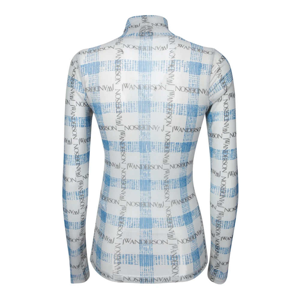 JW Anderson Logo Weave Mock Neck Top White Dames
