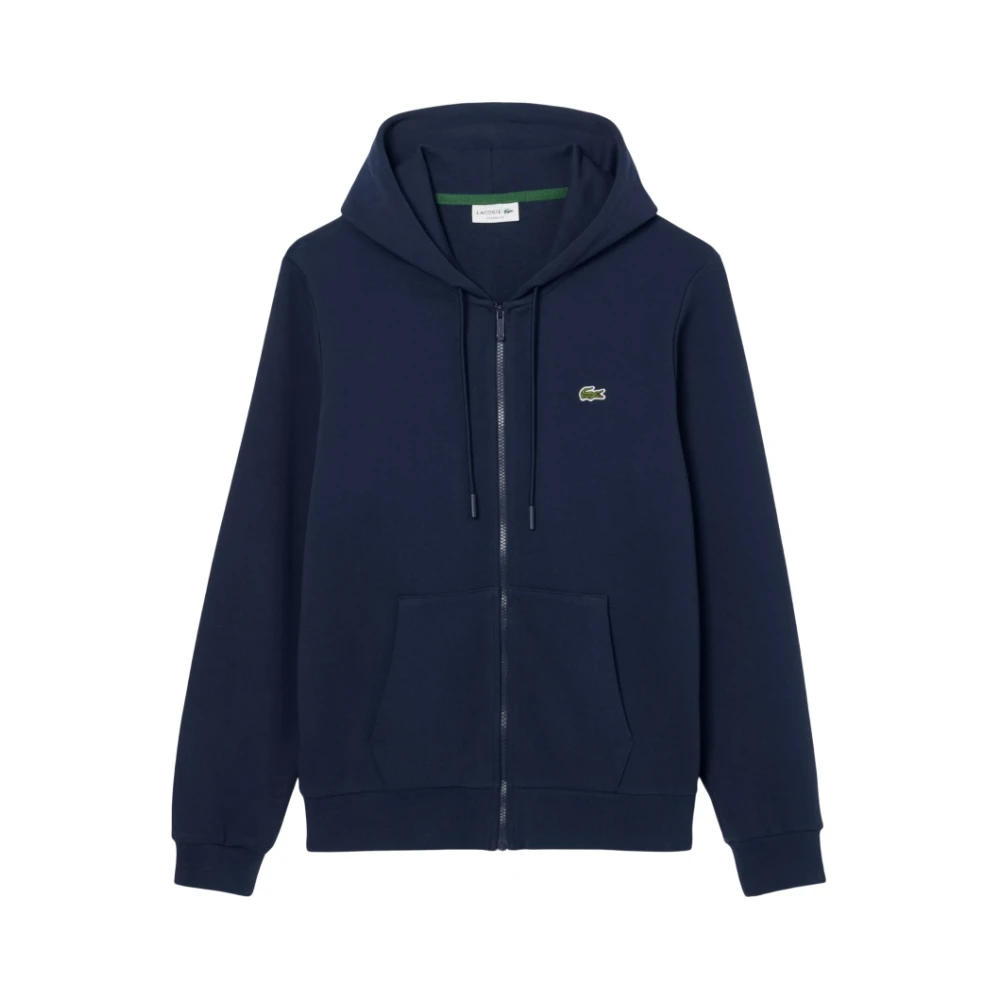 Lacoste Classic Fit Zip-Up Fleece Sweatshirt - Male - Zip-Throughs - Blue - 2XL - Sweatshirts & Hoodies