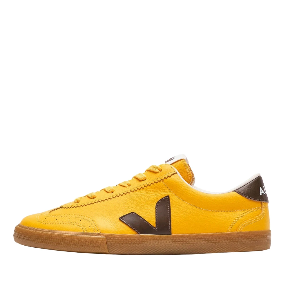 Veja Men's Yellow Sneakers, 3 Uk, Volley Leather