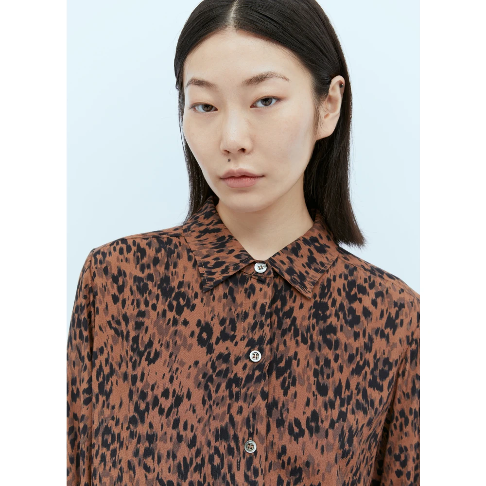 A.p.c. Luipaardprint Juliette Shirt Brown Dames