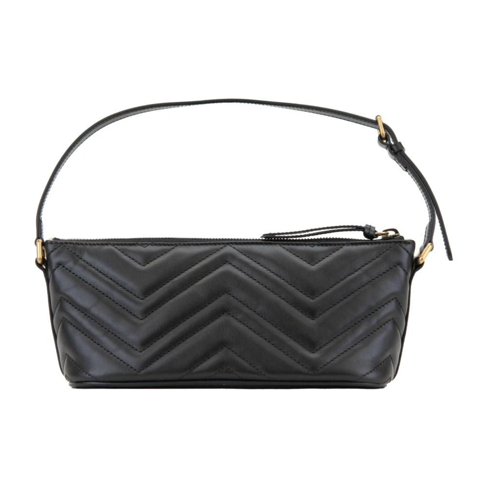 Gucci Leren Handtas met Rits Black Dames