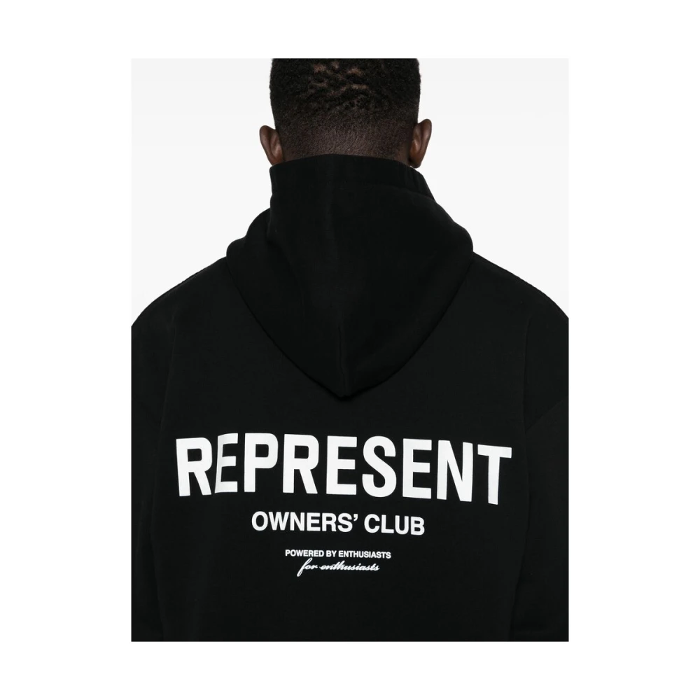 Represent Hooded Logo Sweatshirt Black Heren
