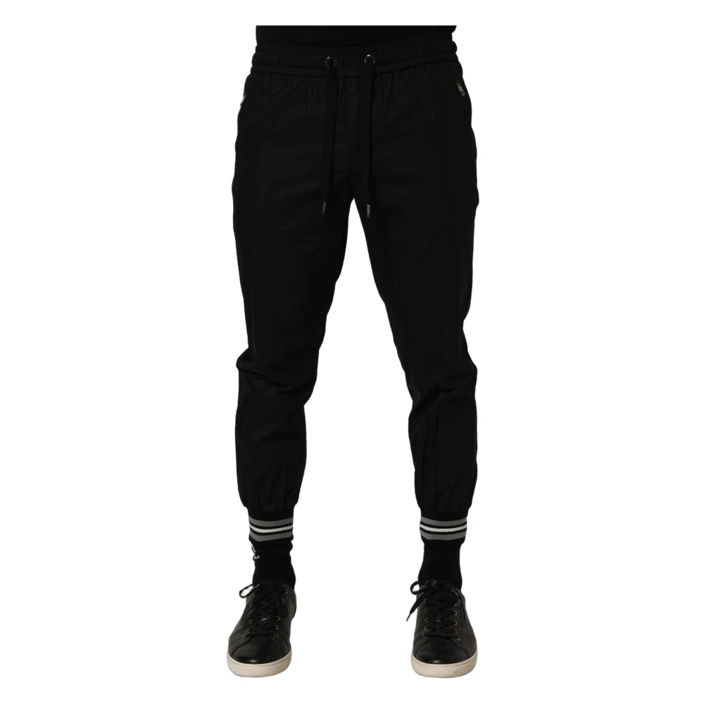 Dolce & Gabbana Men's Black Mid Waist Jogger Joggers - Sweatpants - S - Trousers