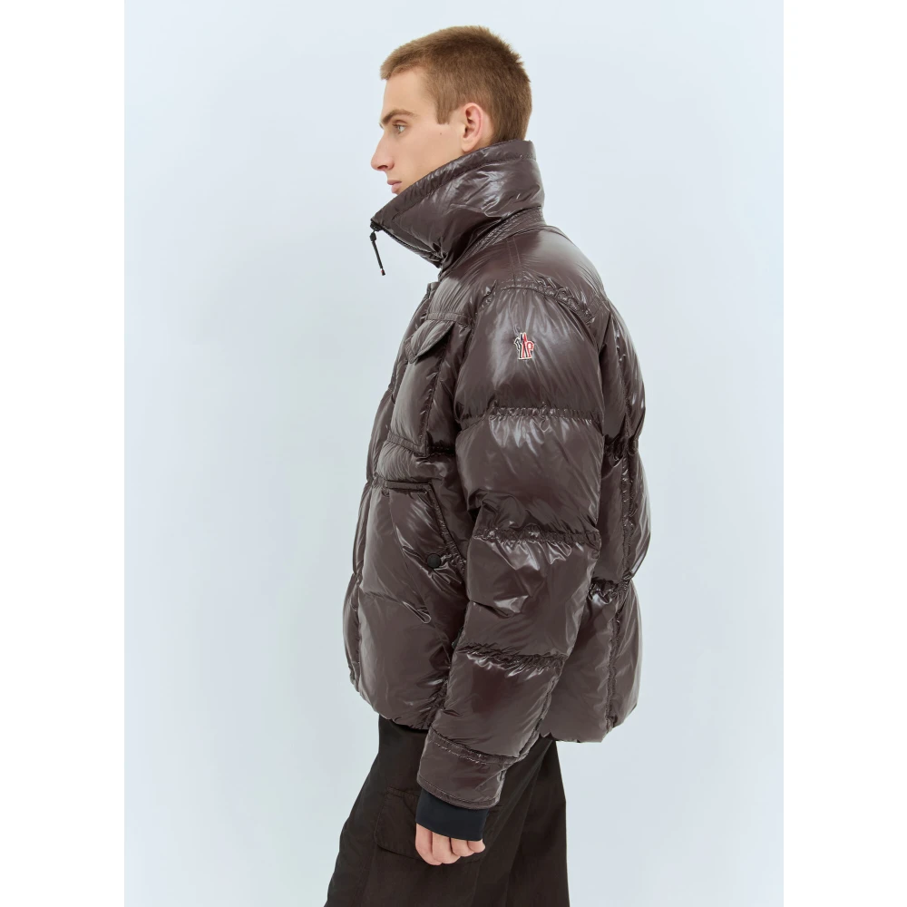 Moncler Glanzende Finish Overhemdjasje met Logo Brown Heren
