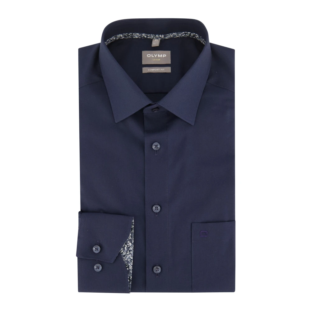 Olymp Donkerblauw zakelijk overhemd Blue Heren