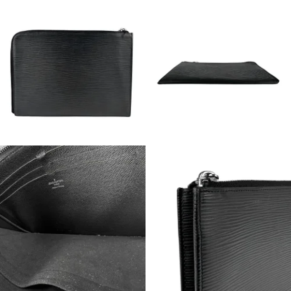 Louis Vuitton Vintage Pre-owned Leather clutches Black Heren