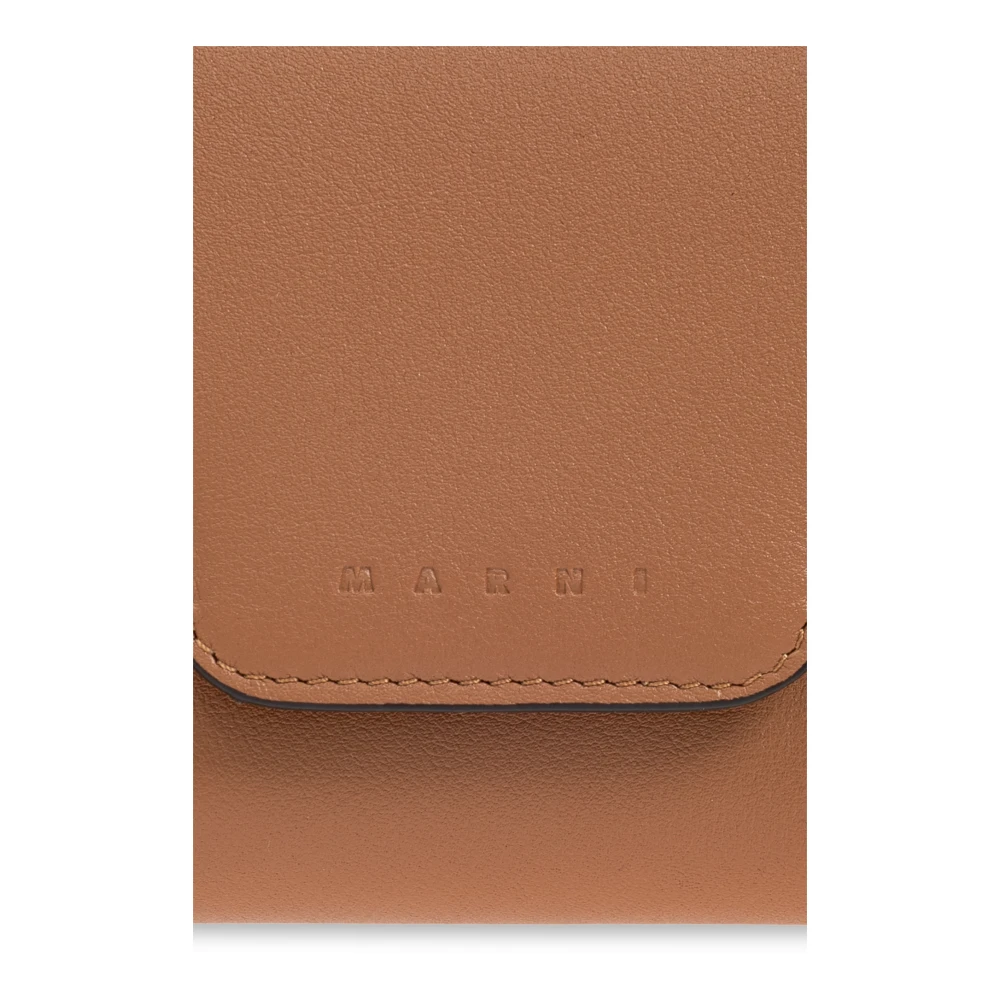 Marni Leren portemonnee Brown Dames