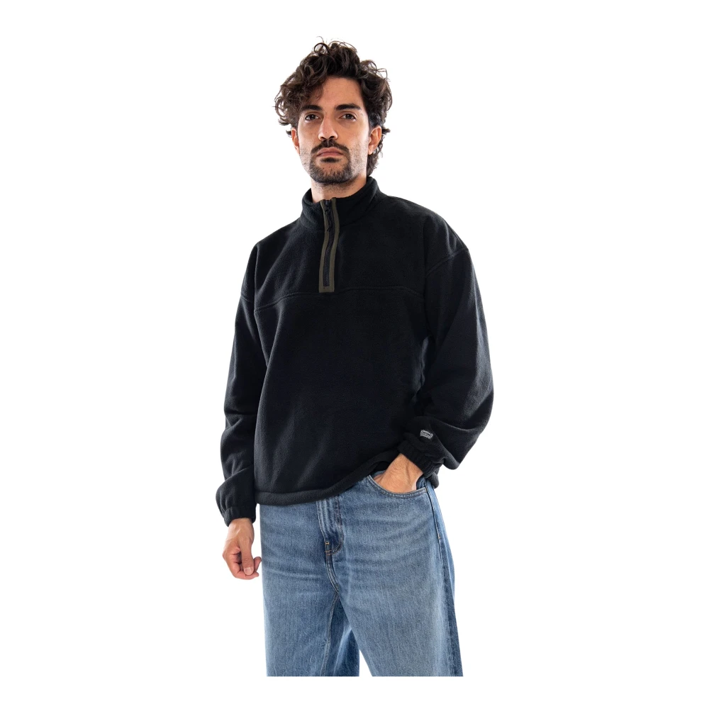 Levi's Herren Dunkelgrau/Schwarz Fleecepullover "Redwood Half Zip", Gr. M, (Jet Schwarz), Fleece, Obermaterial: 100% Baumwolle, Hüftlang, Ohne Ausschnitt, El... - Bild 5