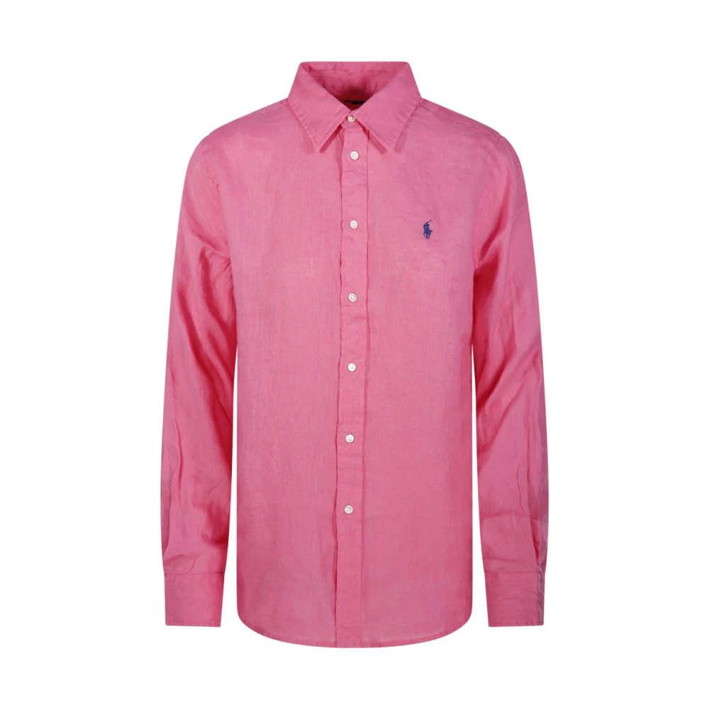 Ralph Lauren Langemouw Knopen Voor Shirt Pink Dames