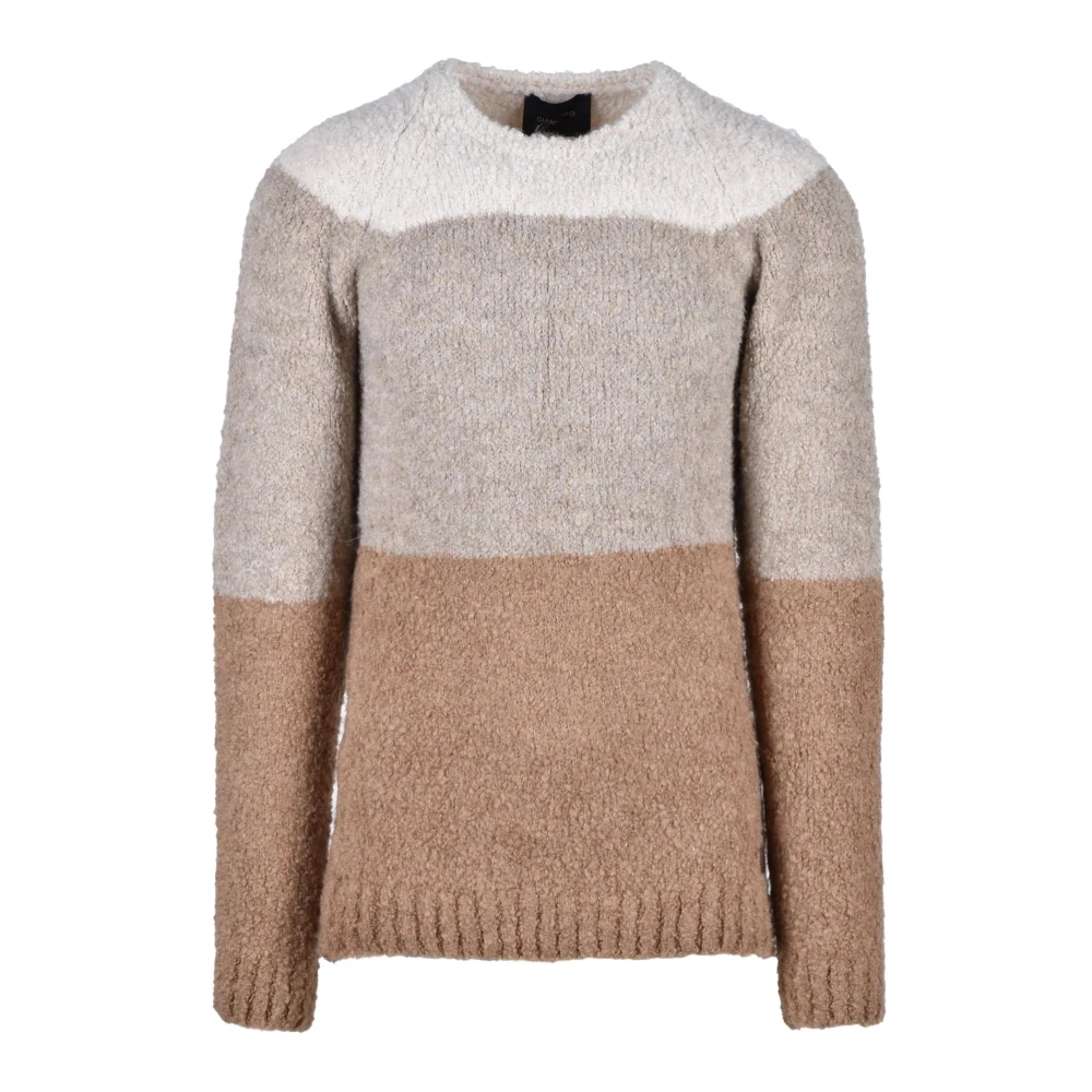 Gianni Lupo Wolmix Gebreide Trui Beige Heren