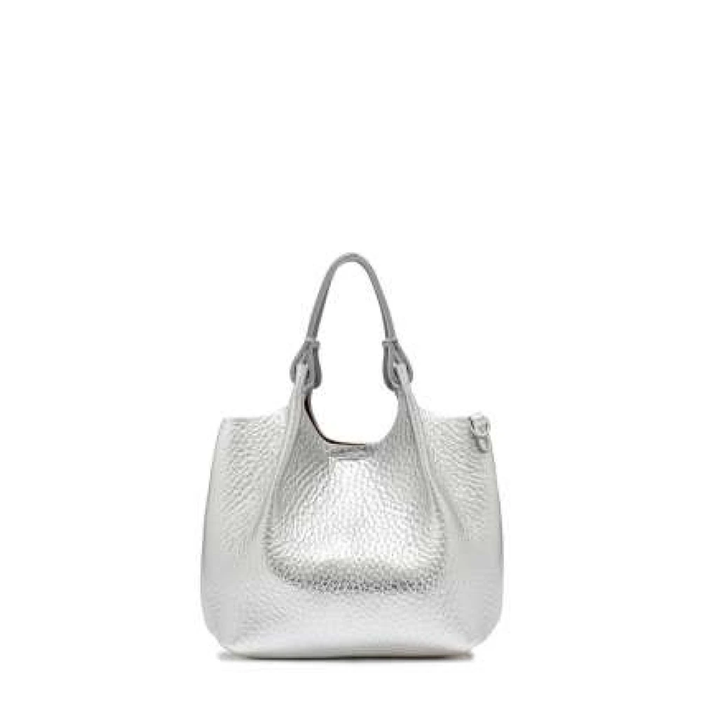 Gianni Chiarini Moderne leren handtas met magneetsluiting Gray Dames