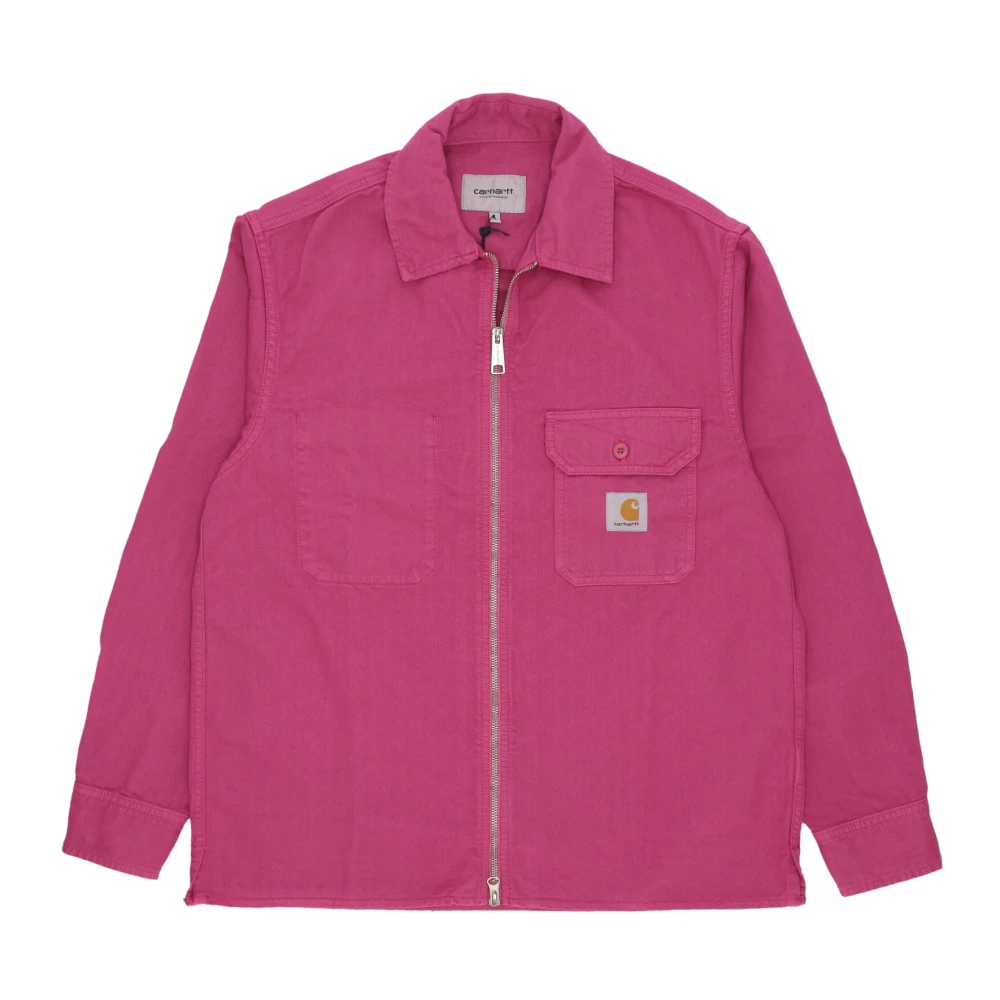 Carhartt Wip Magenta Rainer Shirt Jacket Garment Dyed Pink, Herr