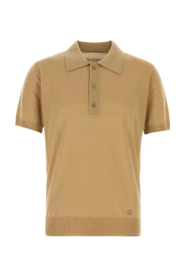 Wool Polo With VLogo Embroidery
