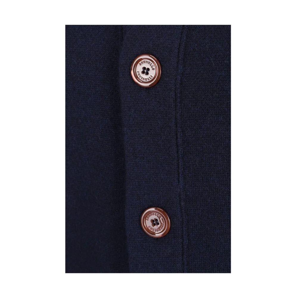 BRUNELLO CUCINELLI Geribbelde wollen vest Blue Heren