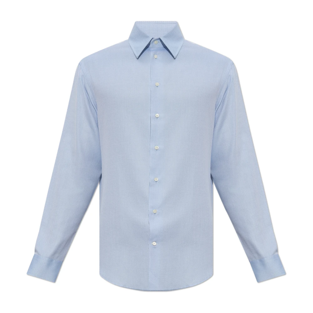Emporio Armani Katoenen overhemd Blue Heren