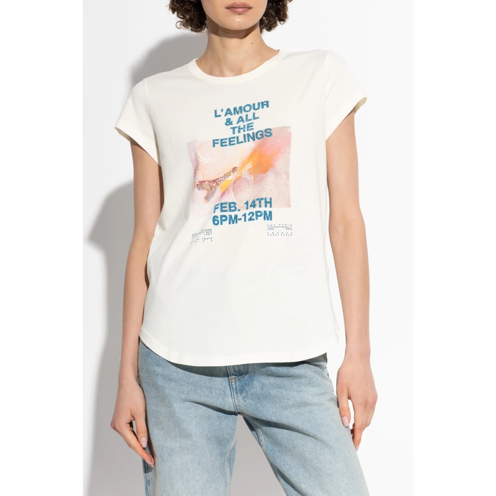 Zadig & Voltaire Bedrukt T-shirt Beige Dames