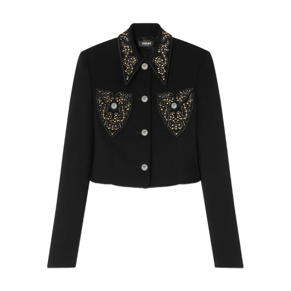 Versace Mujer Negro Chaquetas, Talla: S