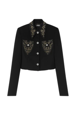 Studded Wool Crop Jacket