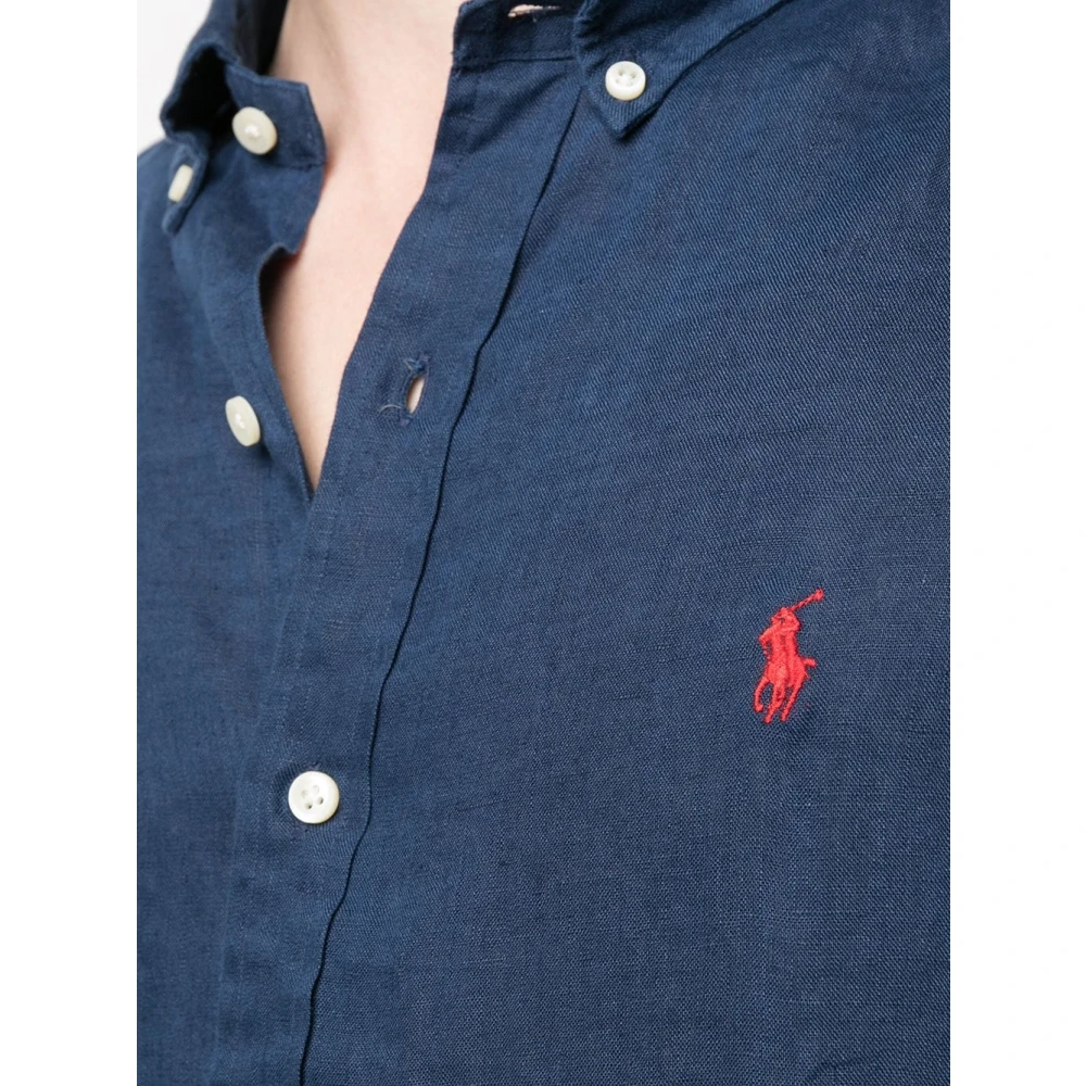 Ralph Lauren Navy Shirt voor Mannen Blue Heren