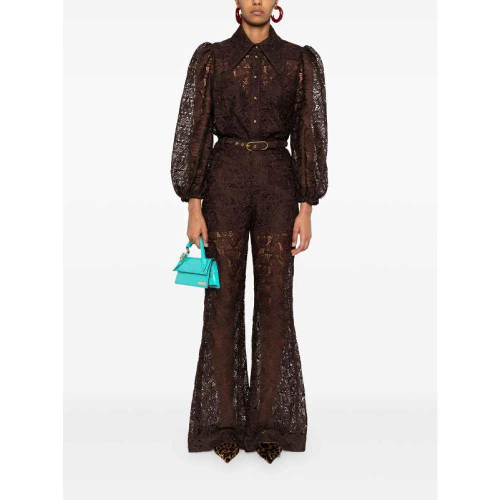 Zimmermann Chocoladebruine Kant Blouse Brown Dames