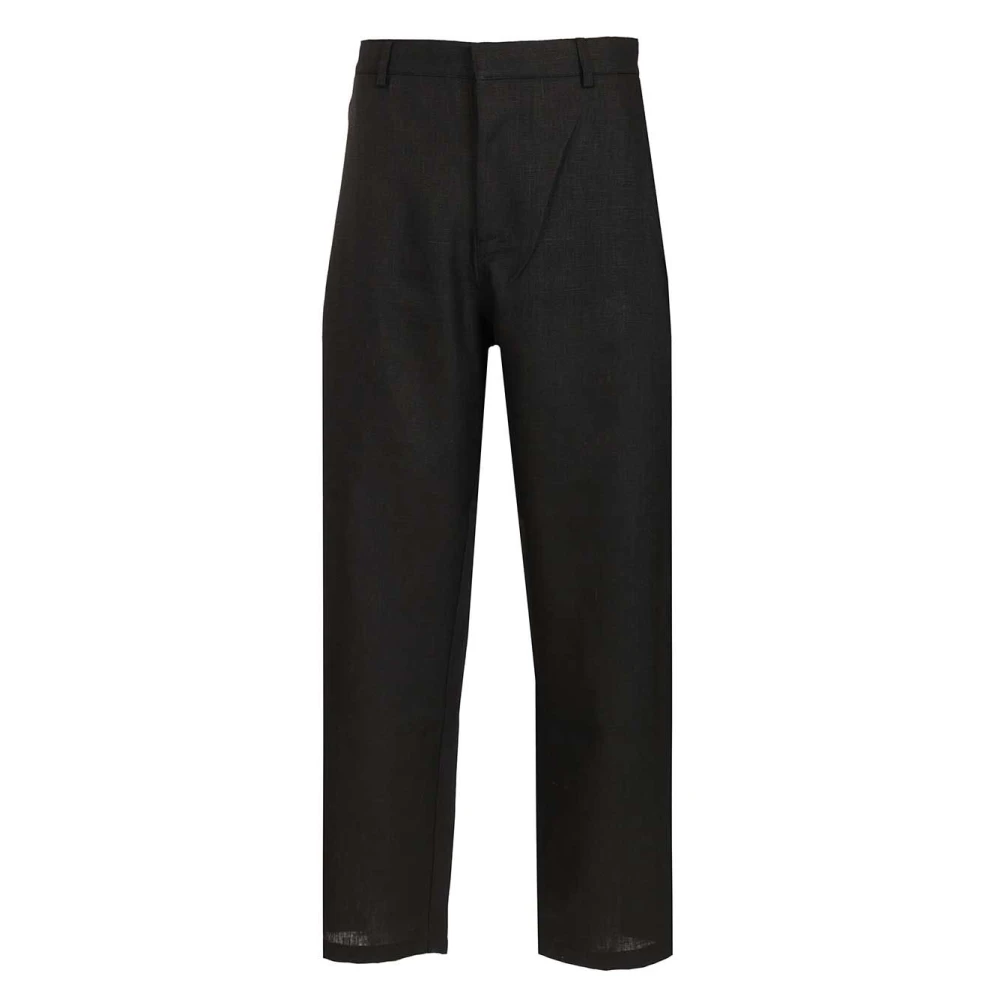 Arte Antwerp Black Linen Suit Trousers - Male - Straight Trousers - W30 - Trousers