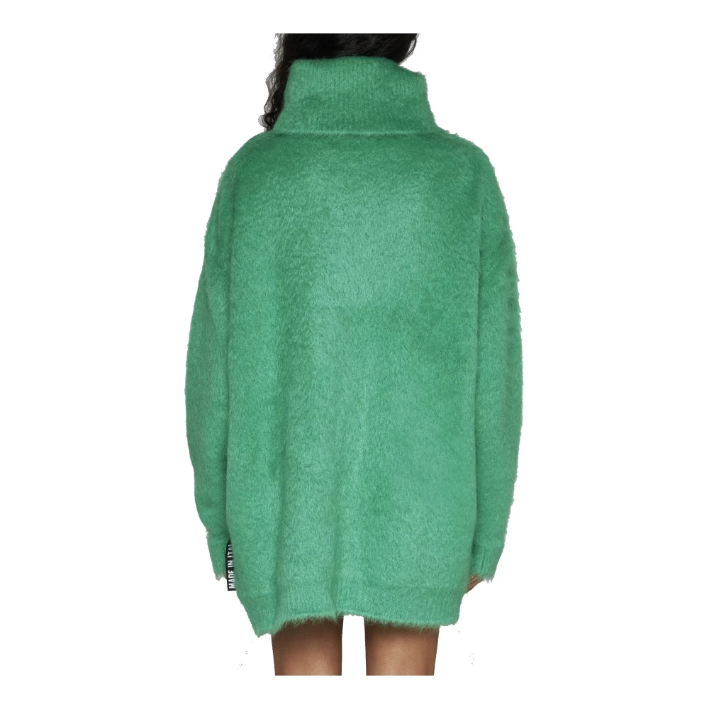Gucci Mohair-Blend Mini Sweater Jurk Green Dames