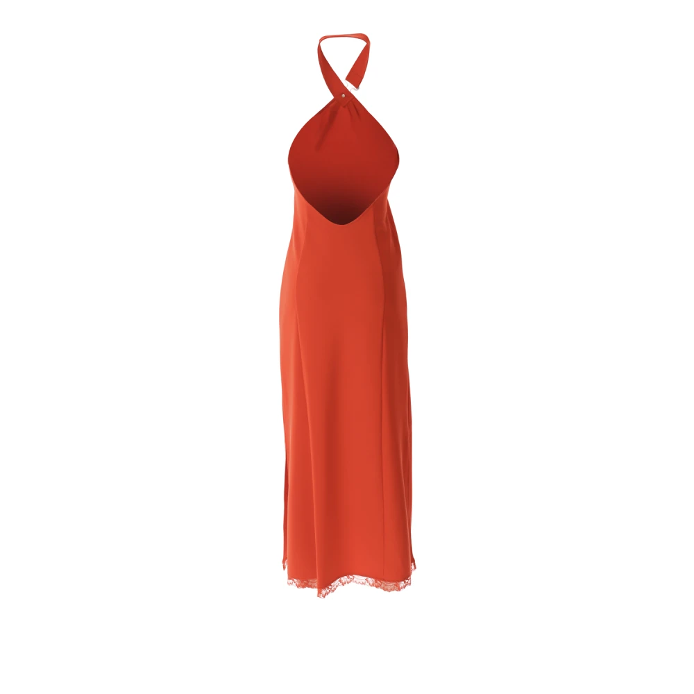 Moschino Rode Lange Cady Jurk met Nekband Red Dames
