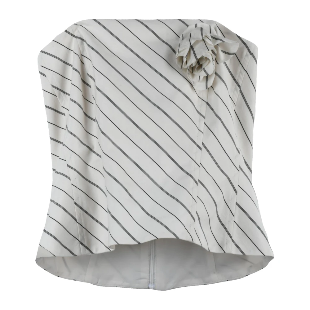 Marella Women's White Ramona Bustino Con Cerniera - Sleeveless Tops - M - Tops