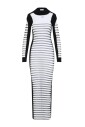 mesh-andamp-gebreide-lange-mouwen-jurk