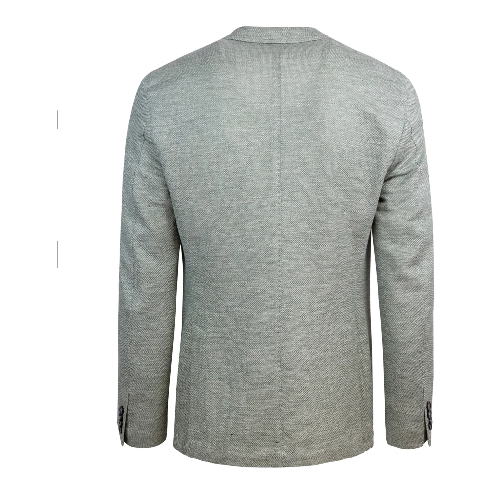 Lubiam Groene Jersey Jas Green Heren