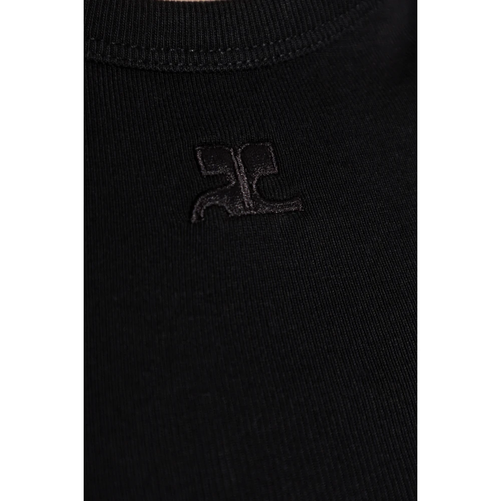 Courrèges Jurk met logo Black Dames