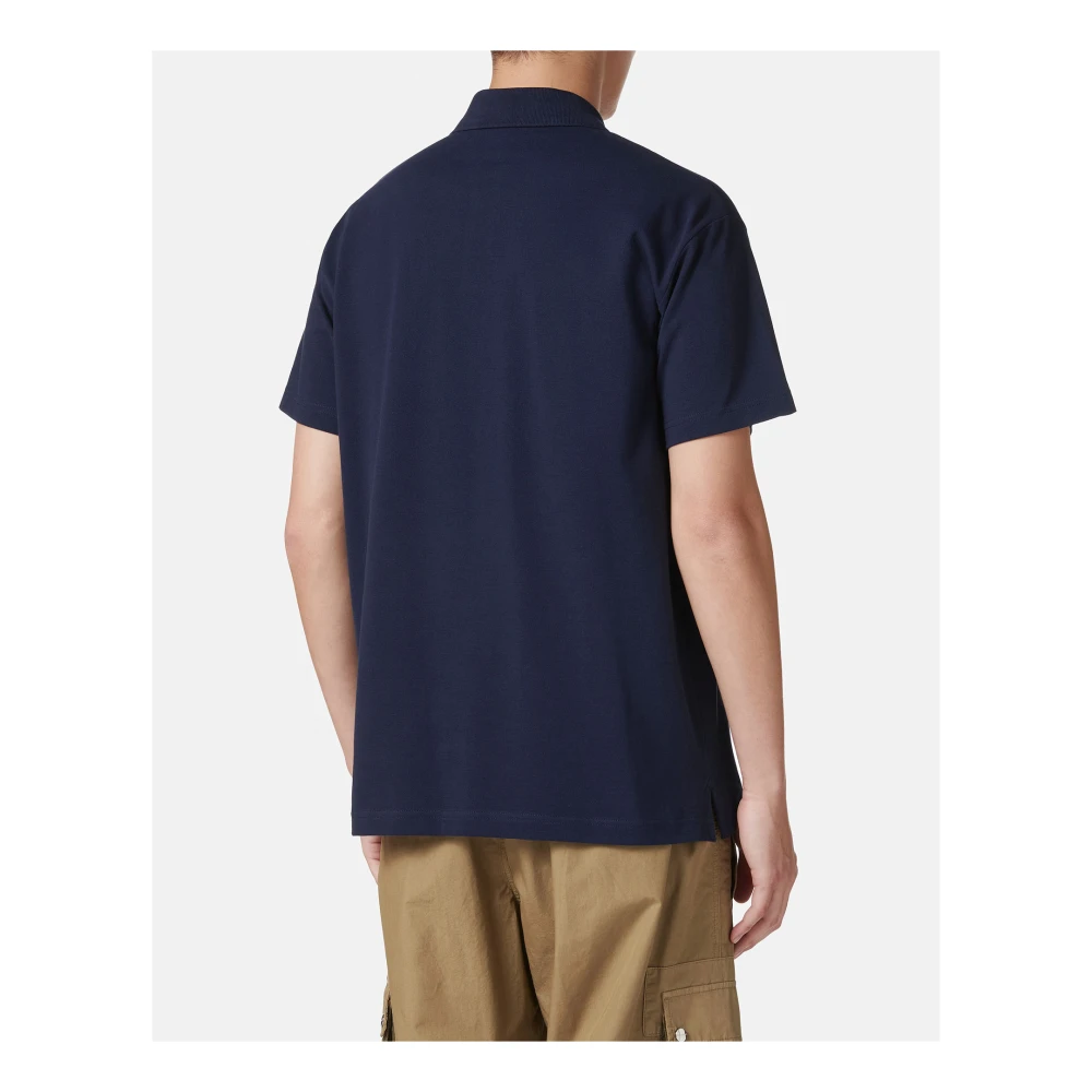 Iceberg Blauwe piqué polo met berenprint Blue Heren