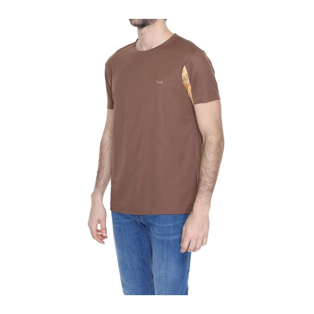 Alviero Martini 1a Classe Bruine Viscose Blend T-shirt Lente Zomer Brown Heren