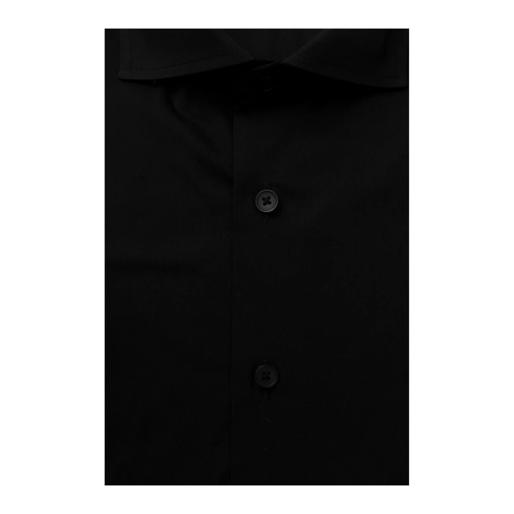 Bagutta Tijdloos Slim Fit Frans Kraag Overhemd Black Heren