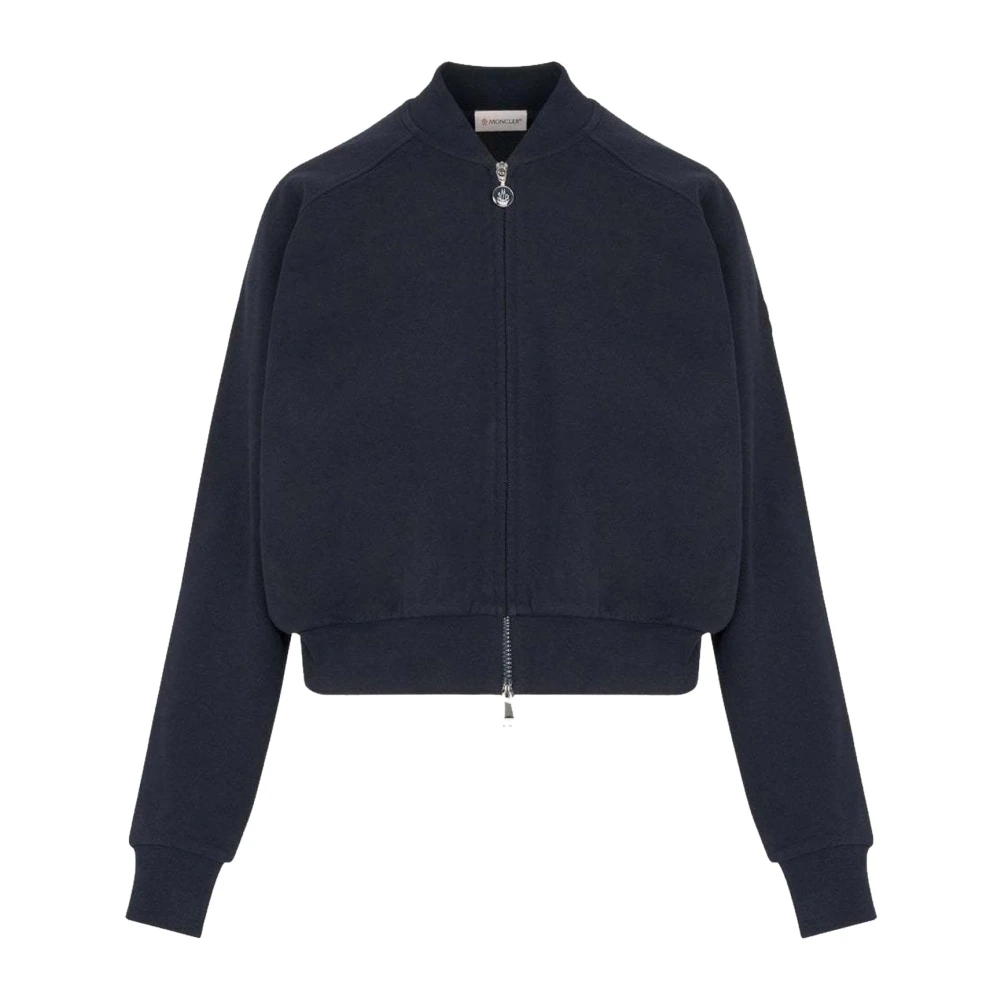 Moncler Stilig Zip-Up Cardigan Sweater Blue, Dam