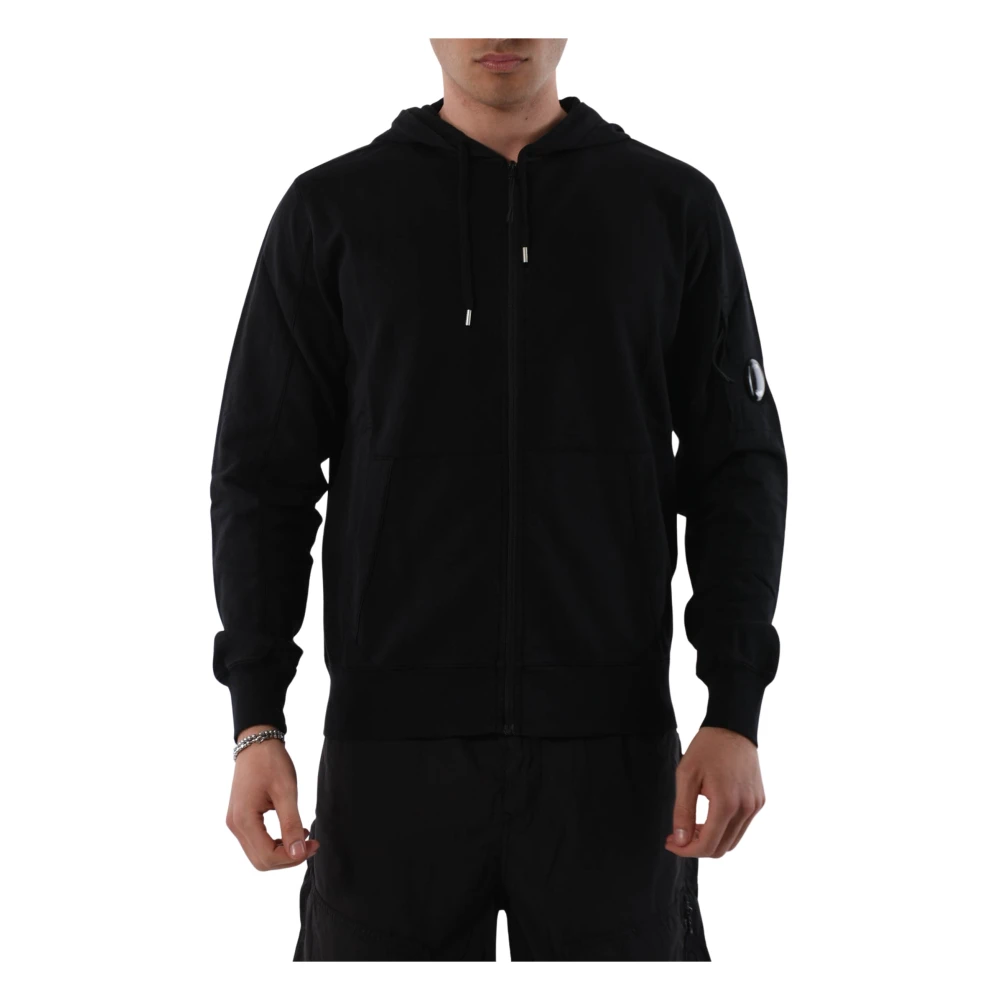 C.P. Company Katoenen hoodie met rits en goggle-detail Black Heren