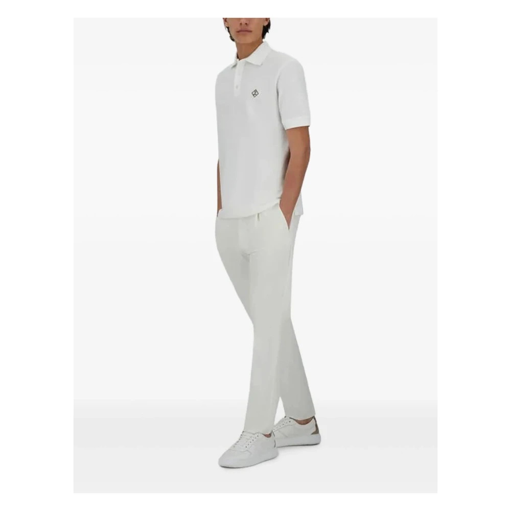 Herno Katoenen poloshirt met geborduurd logo White Heren