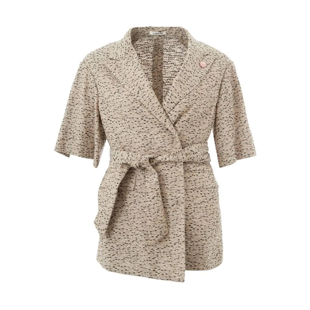 Lardini Elegante Linnen Jas in Beige Dames