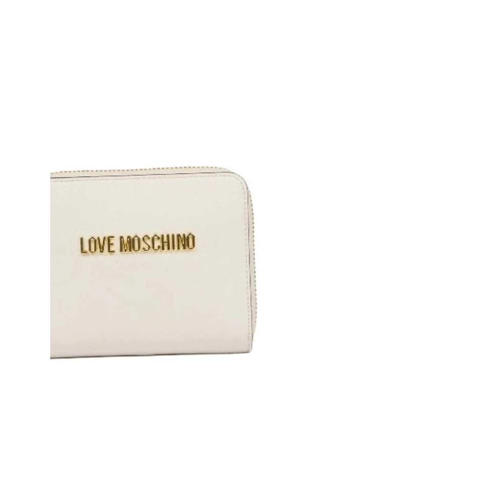 Love Moschino Kleine ivoorkleurige portemonnee White Dames