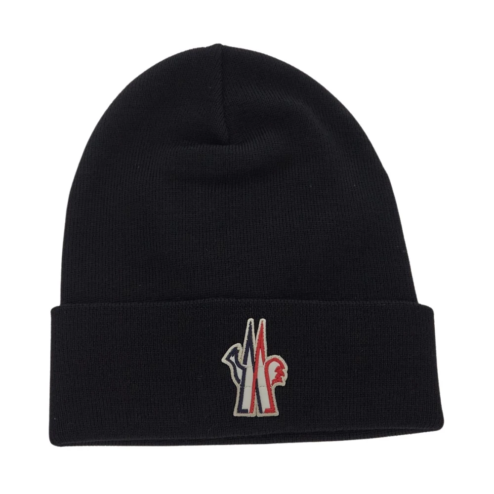 Moncler Wollen Tricot Beanie Muts Black Heren