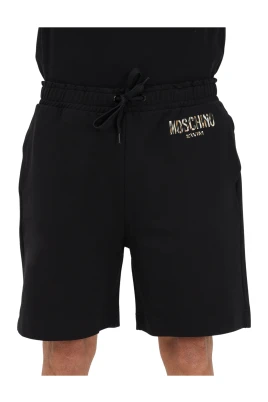 Svarta Shorts med Prickigt Logotryck