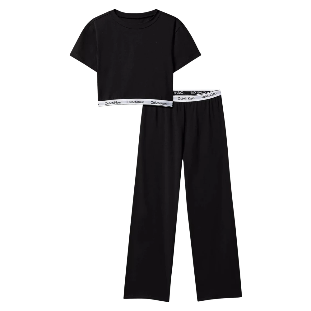 Calvin Klein Black Logo Pyjama Set - Female - Kids Nightwear - 8 Y - Kids