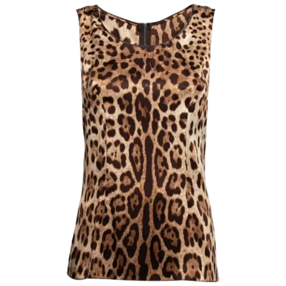 Dolce & Gabbana Pre-owned Silk tops Brown Dames