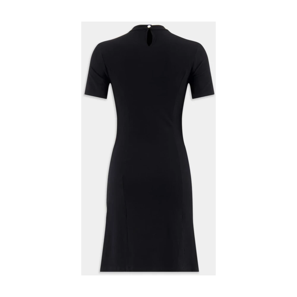 Paco Rabanne Zwarte Geplooide Mini Jurk Black Dames