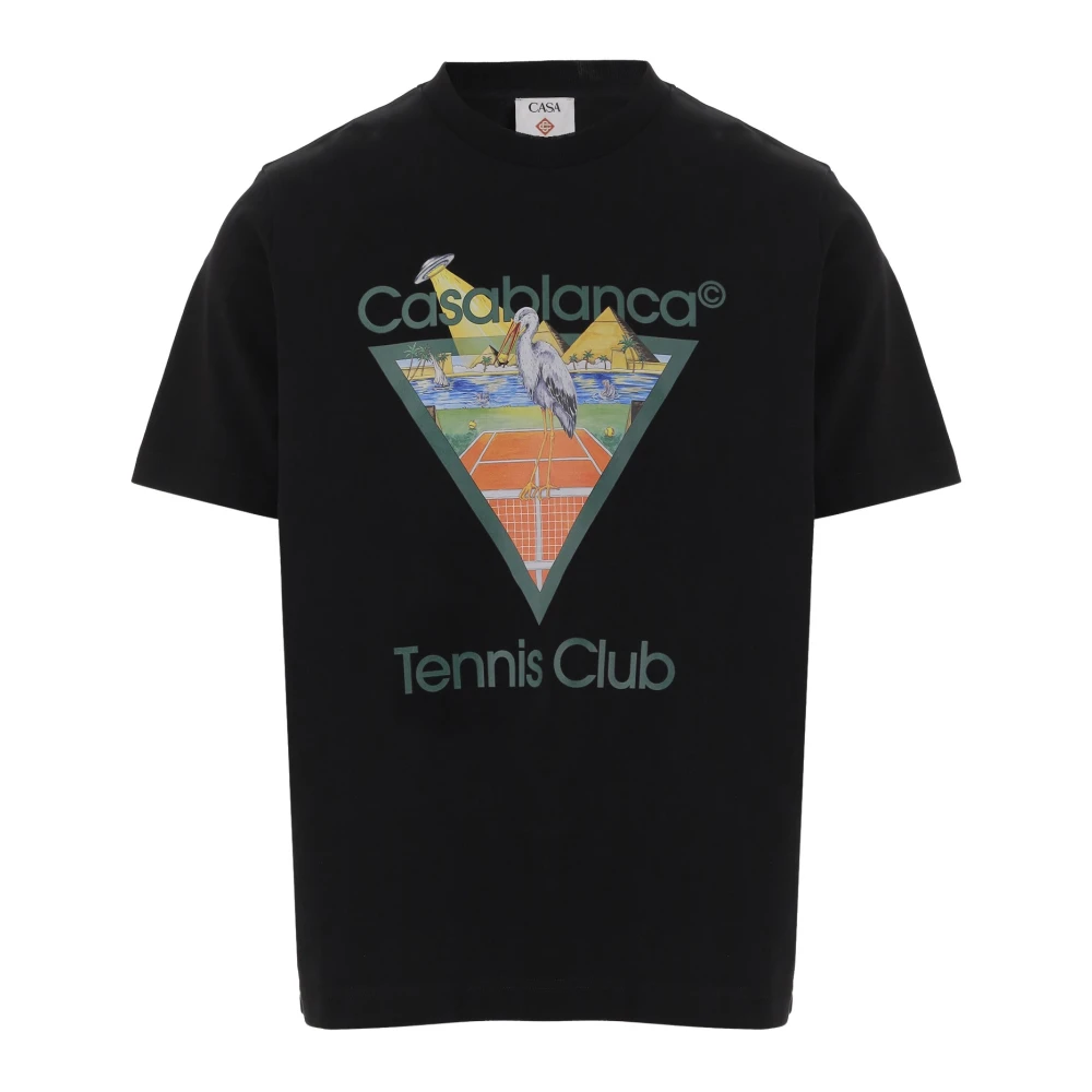 Casablanca Men's Black Logo-Print Cotton T-Shirt - T-Shirts - M - Tops