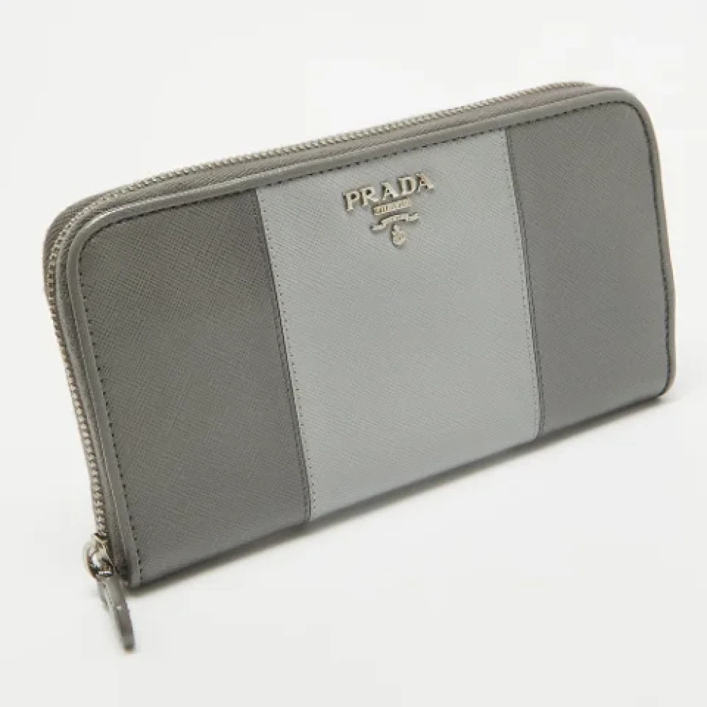 Prada Vintage Pre-owned Leather wallets Gray Dames
