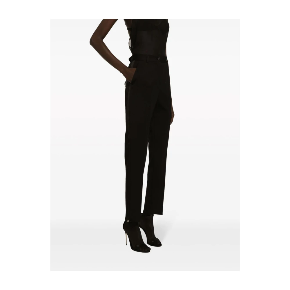 Dolce & Gabbana Cropped Trousers Black Dames