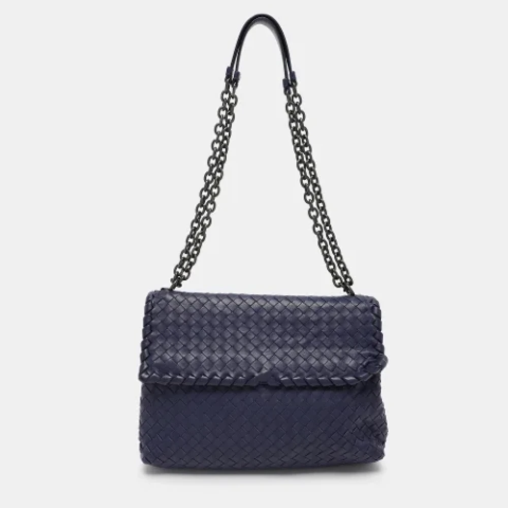 Bottega Veneta Vintage Pre-owned Leather shoulder-bags Blue Dames